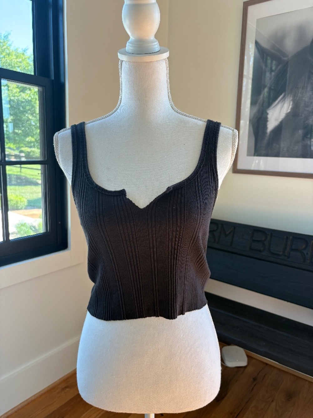 BDG Cropped Black Tank Top